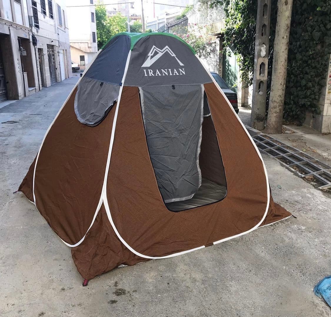 چادر مسافرتی 8 نفره فنری ( جنس برنو سفارشی دوز) با ارتفاع بلند و کف ضخیم و 3 پنجره کد 8