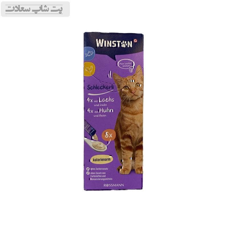 بستنی گربه وینستون با طعم مرغ و ماهی Winstone Chicken & Fish بسته 8 عددی