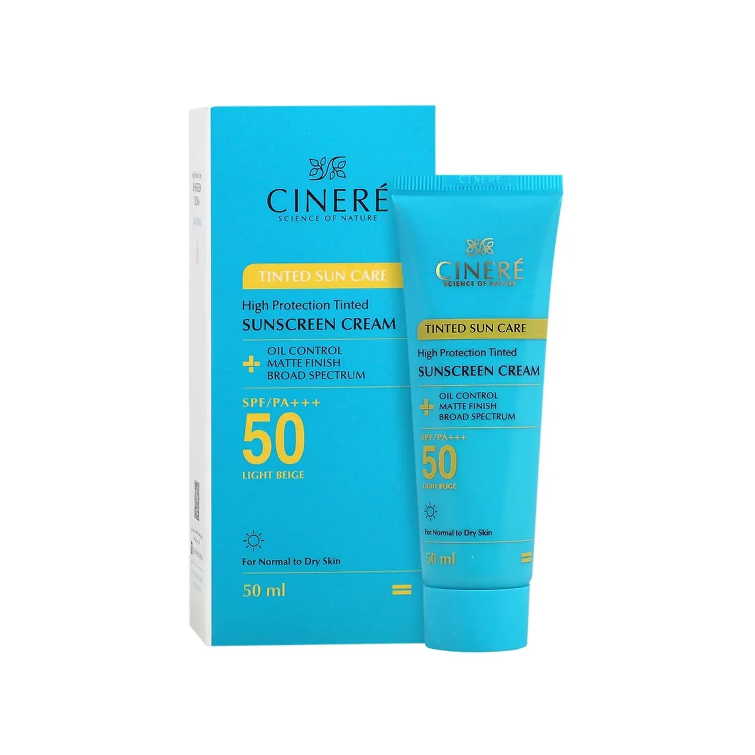کرم ضد آفتاب رنگی SPF50 سینره Cinere بژ روشن 50ml