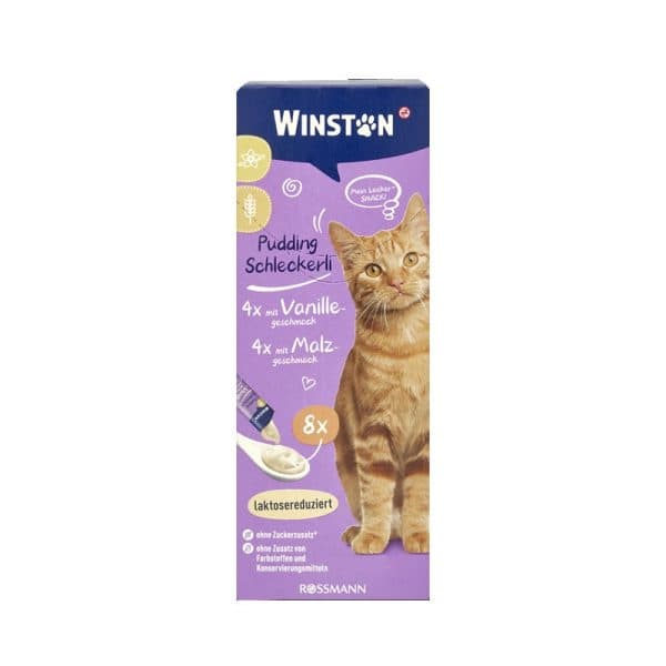 بستنی گربه وینستون با طعم وانیل و مالت Winston Schleckerli Vanill & Malt بسته 8 عددی