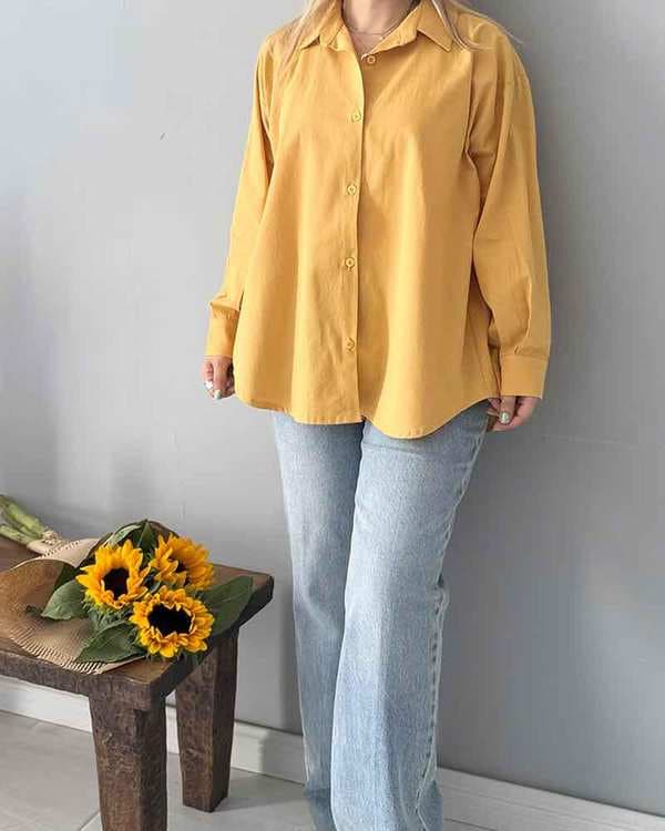 شومیز زنانه خردلی نگار ندایی Negar Nedaei مدل Milano