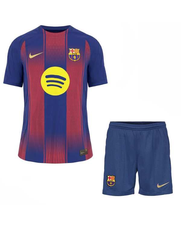 ست تی شرت و شلوارک ورزشی مردانه قرمز آبی پانیل Panil مدل بارسلونا Home 2026