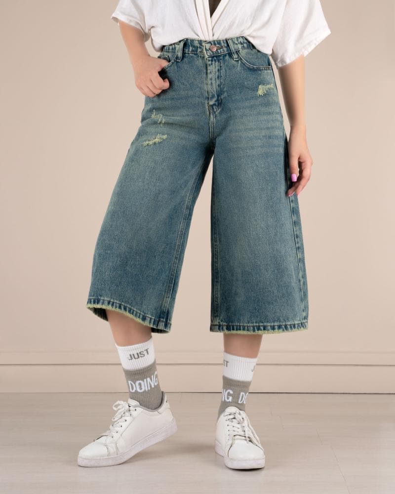 شلوار جین کراپ بگ ژانیکا کد 04517