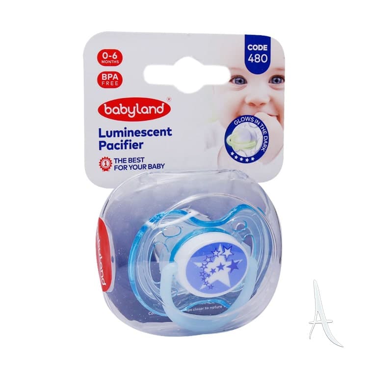 پستانک سیلیکونی شب تاب بیبی لند طرح ستاره