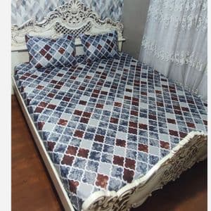 نیم ست روتختی دونفره دورتادور کشدوزی شده لوزی