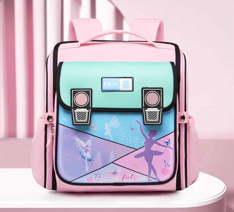 کوله پشتی صندوقی دخترانه طرح پری دریایی کد 8990