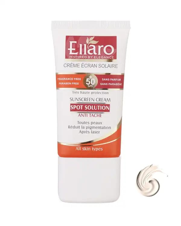 کرم ضد آفتاب ضد لک SPF50 اسپات سولوشن الارو Ellaro حجم 40ml