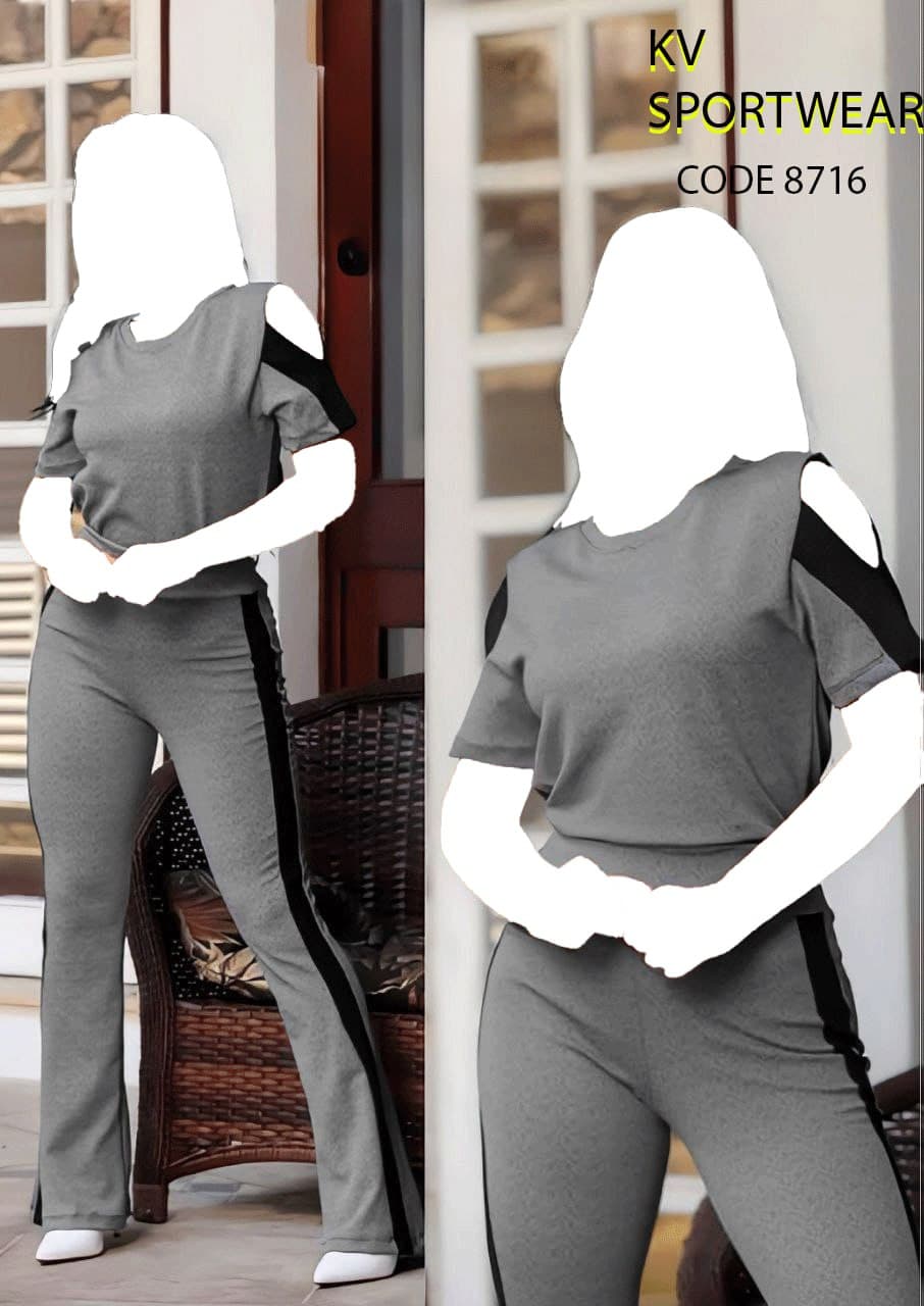 ست تیشرت شلوار ملانژ اسپرت ورزشی زنانه کد 003