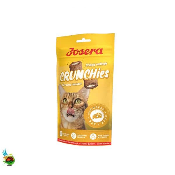تشویقی گربه کرانچی مغزدار جوسرا طعم پنیر Josera cat crunchies with cheese وزن ۶۰ گرم