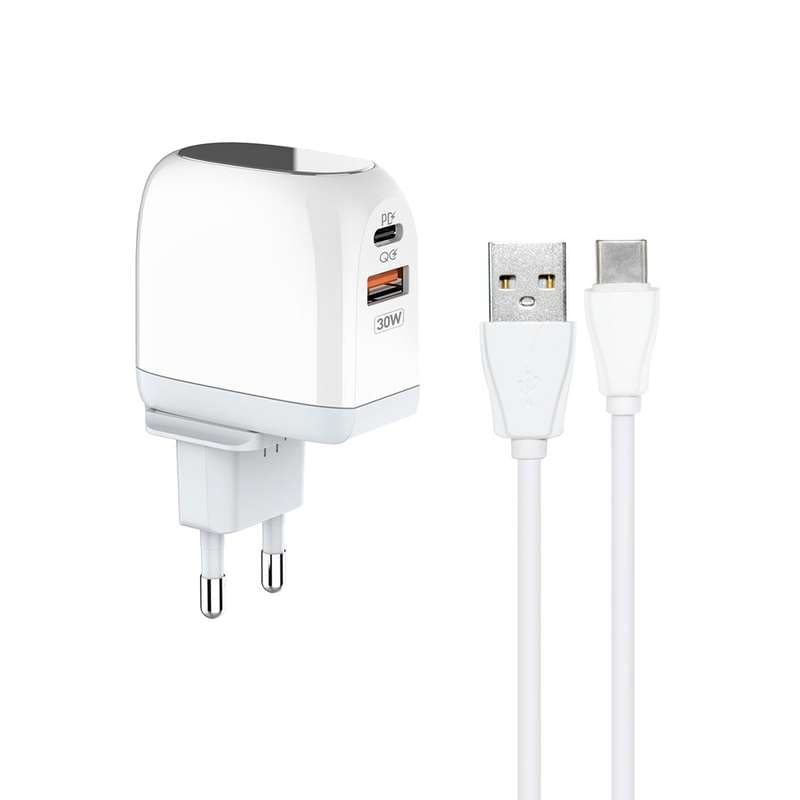شارژر دیواری 30 وات کینگ استار مدل KW215 PD به همراه کابل USB-C