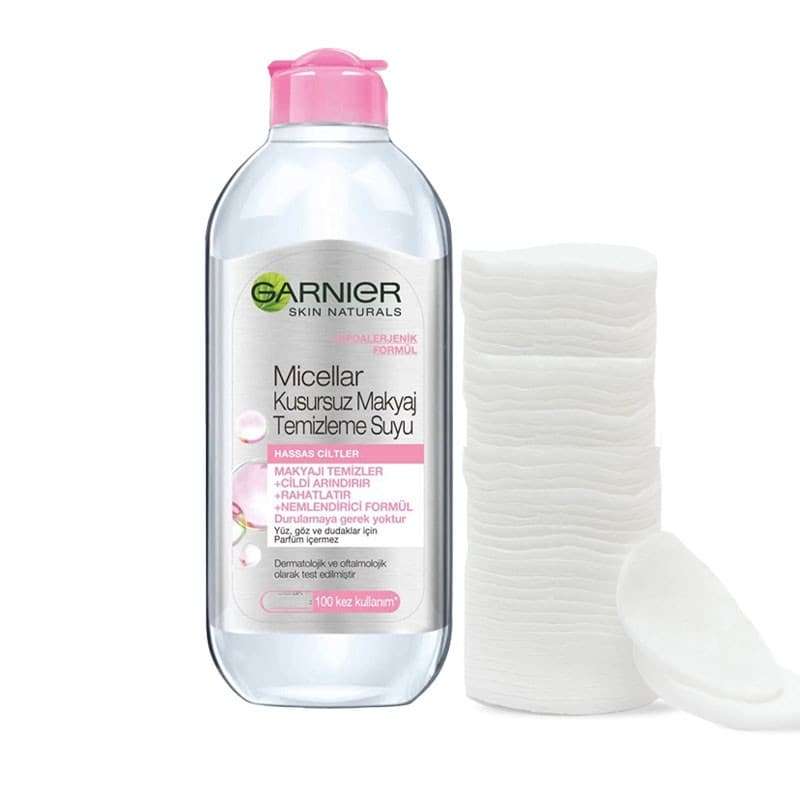 میسلار واتر صورتی پوست حساس گارنیر All-in-1 cleanser حجم 400 میلی لیتر