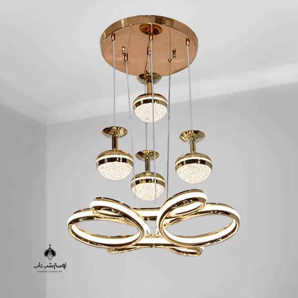 PNC آویز مدرن ال ای دی C10/4 طلایی