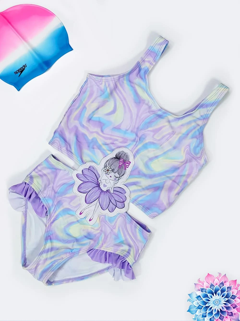 مایو مونوکینی دخترانه خاص شیک با طرح دختر ناز برای استخر شین ( Shein )