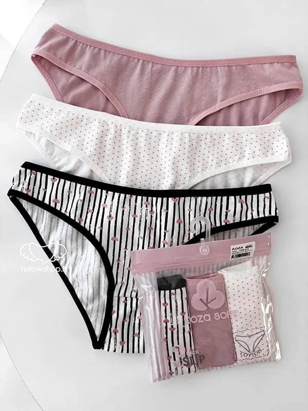 شورت اسلیپ نخی زنانه کوزا KOZA پک سه تایی کد 21293
