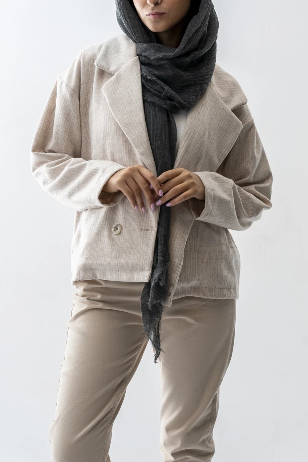 کت بیسیک یقه برگردان زنانه