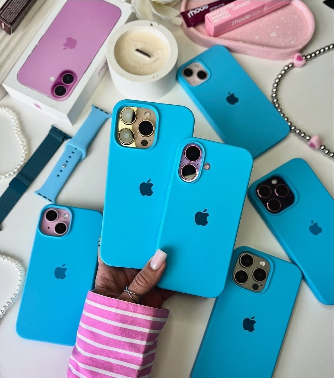 قاب سیلیکونی اورجینال بدون محافظ لنز آبی