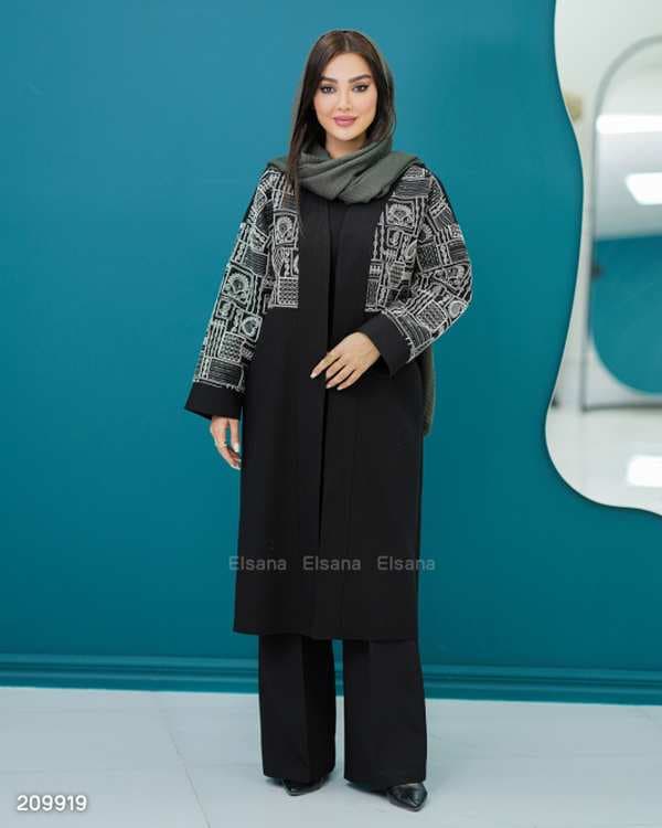 مانتو مجلسی بلند زنانه مدل توشار السانا Elsana کد 2099