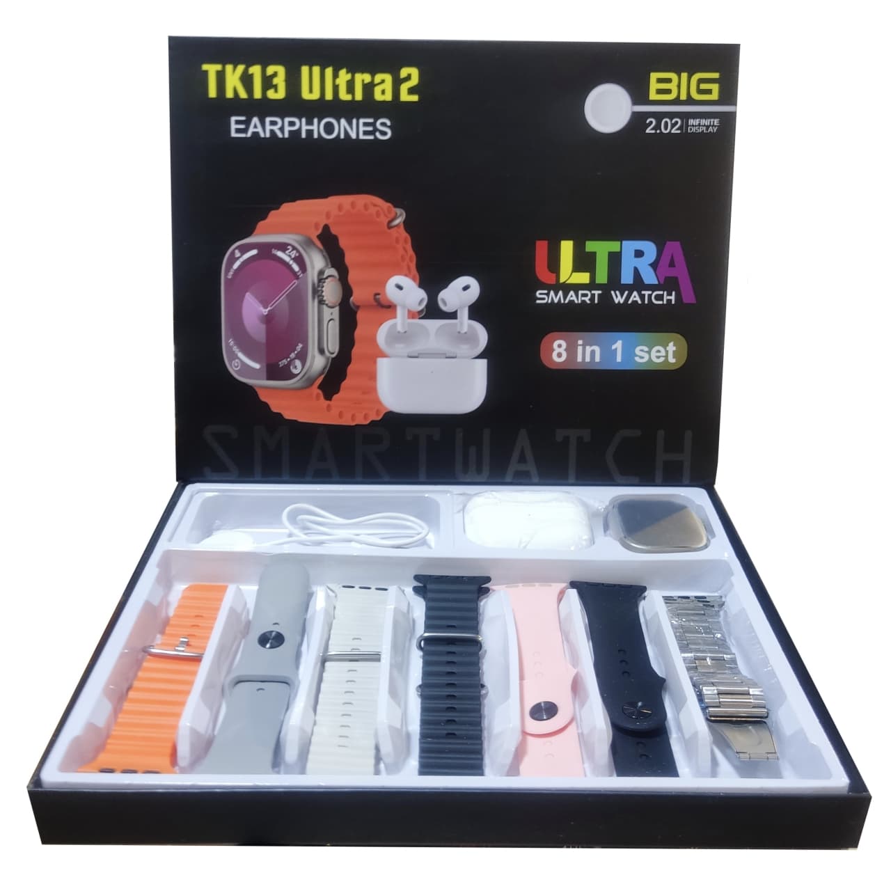 پک ساعت هوشمند و ایرپاد پرو 2 مدل TK13 ULTRA2 با 7 بند