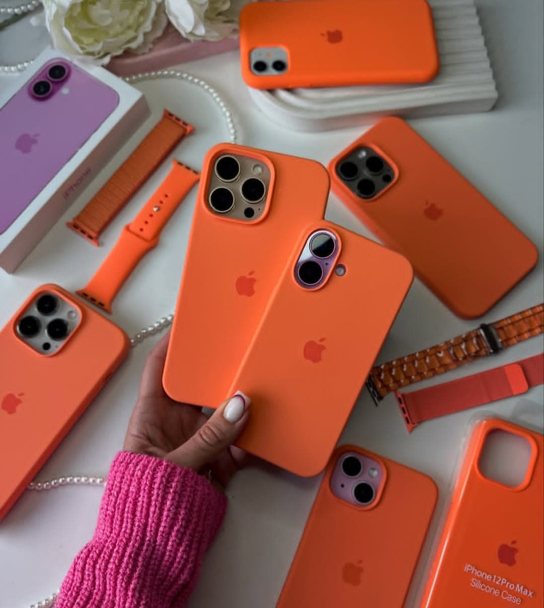 قاب سیلیکونی اورجینال بدون محافظ لنز نارنجی