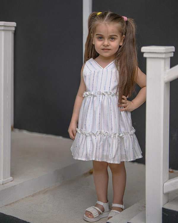 پیراهن دخترانه شیری ملورینا Melorina کد 40104