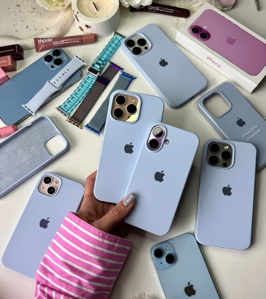 قاب سیلیکونی اورجینال بدون محافظ لنز آبی سیرا