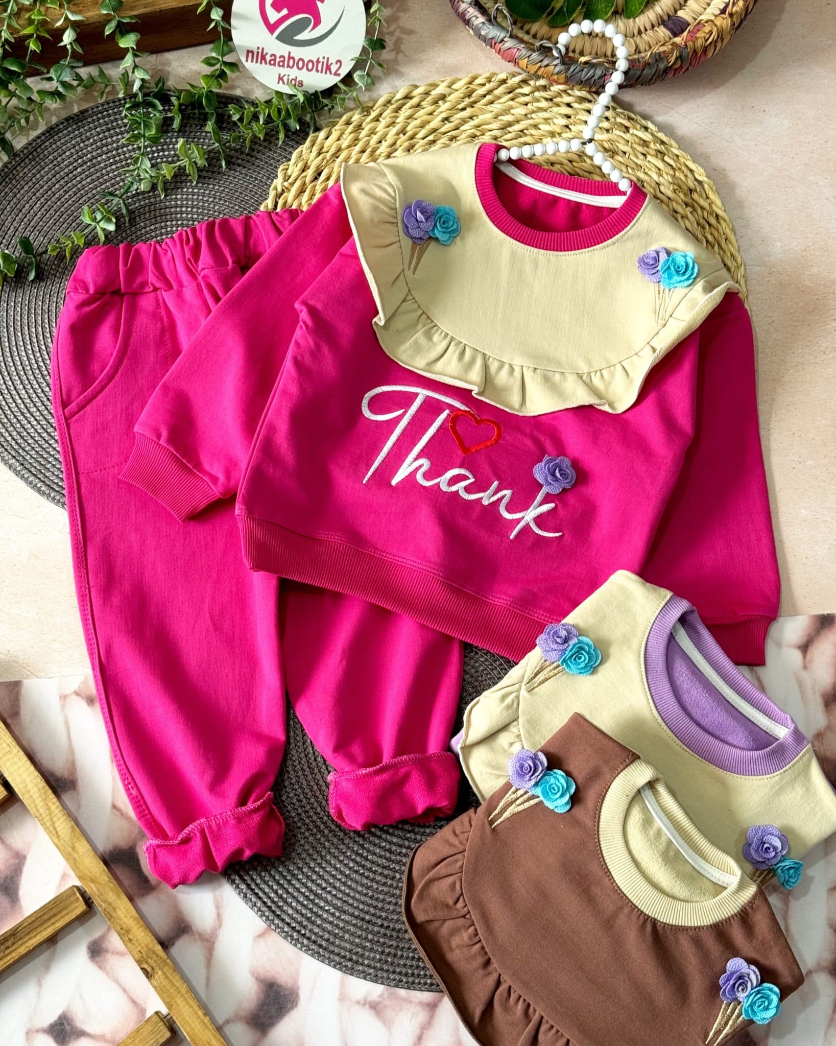 بلوز شلوار گل رز