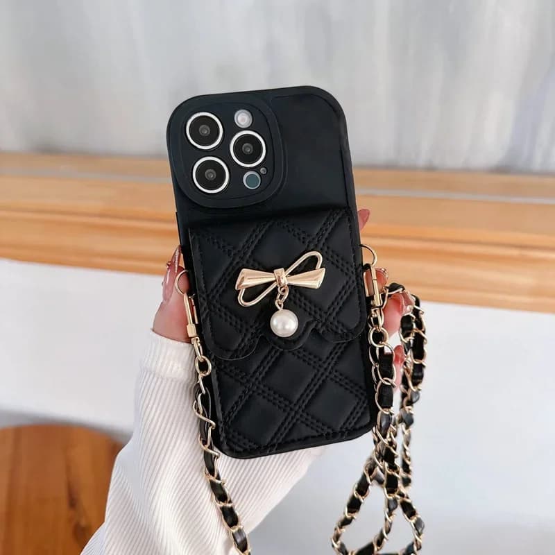 قاب گوشی آیفون جاکارتی دار Chain & Bow by Cartier