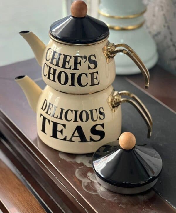 ست کتری و قوری لعابی برند شاهین محصول ترکیه