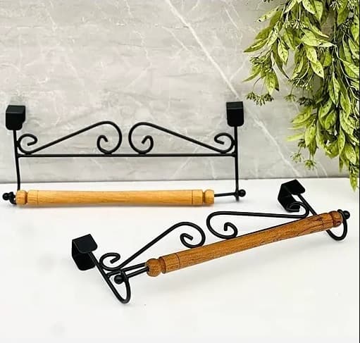 آویز حوله کابینتی چوب فلز