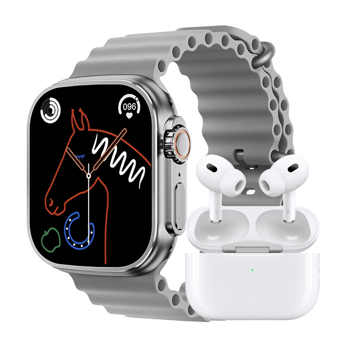 ساعت هوشمند ورنا مدل W49 Ultra به همراه هندزفری بلوتوثی مدل airpod pro
