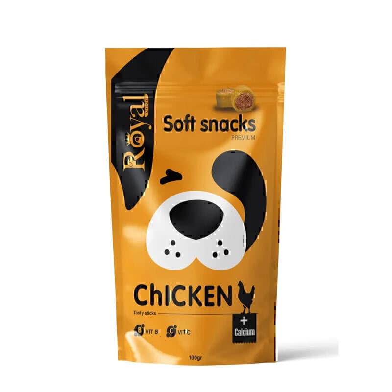 اسنک تشویقی نرم مخصوص سگ رویال کوکو با طعم مرغ وزن 100 گرم