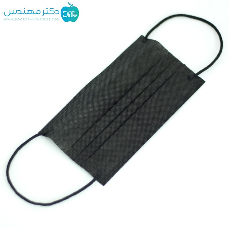 ماسک سه لایه پرستاری رنگ مشکی برند نگین (بسته 10 عددی)