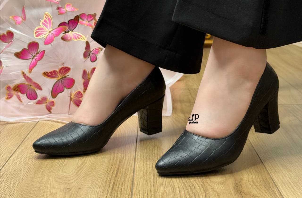 کفش مجلسی پاشنه ۷ سانت زنانه طرح سنگی