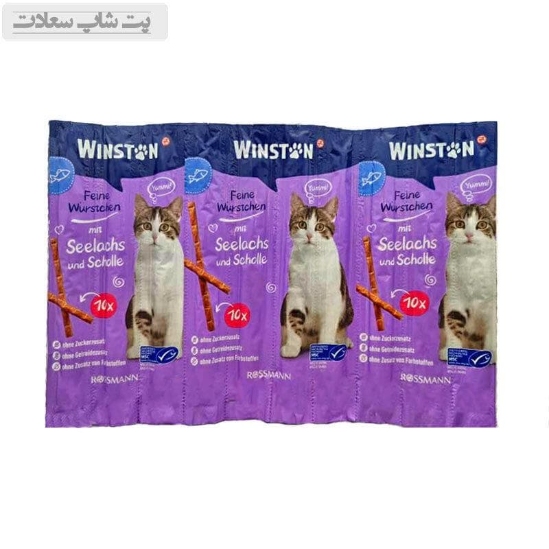 تشویقی مدادی گربه وینستون با طعم ماهی سالمون و قزلآلا Winston Treat Salmon & Trout بسته 5 عددی