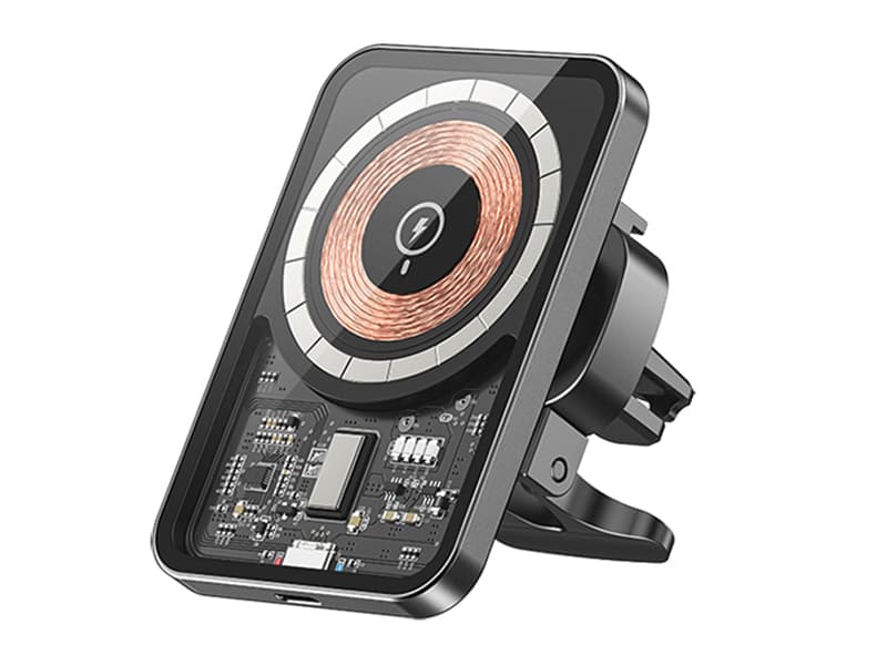 هولدر و شارژر بی سیم گوشی موبایل مگنتی داخل خودرو رسیRecci RHO-C31 Wireless Car Holder Magnetic Charger