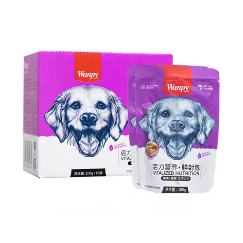 پوچ سگ ونپی مدل مرغ و سبزیجات بسته 10 عددی