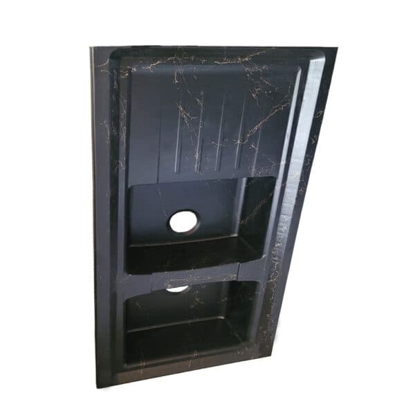 سینک گرانیتی روکار تیدومکث مدل مشکی رگه طلایی