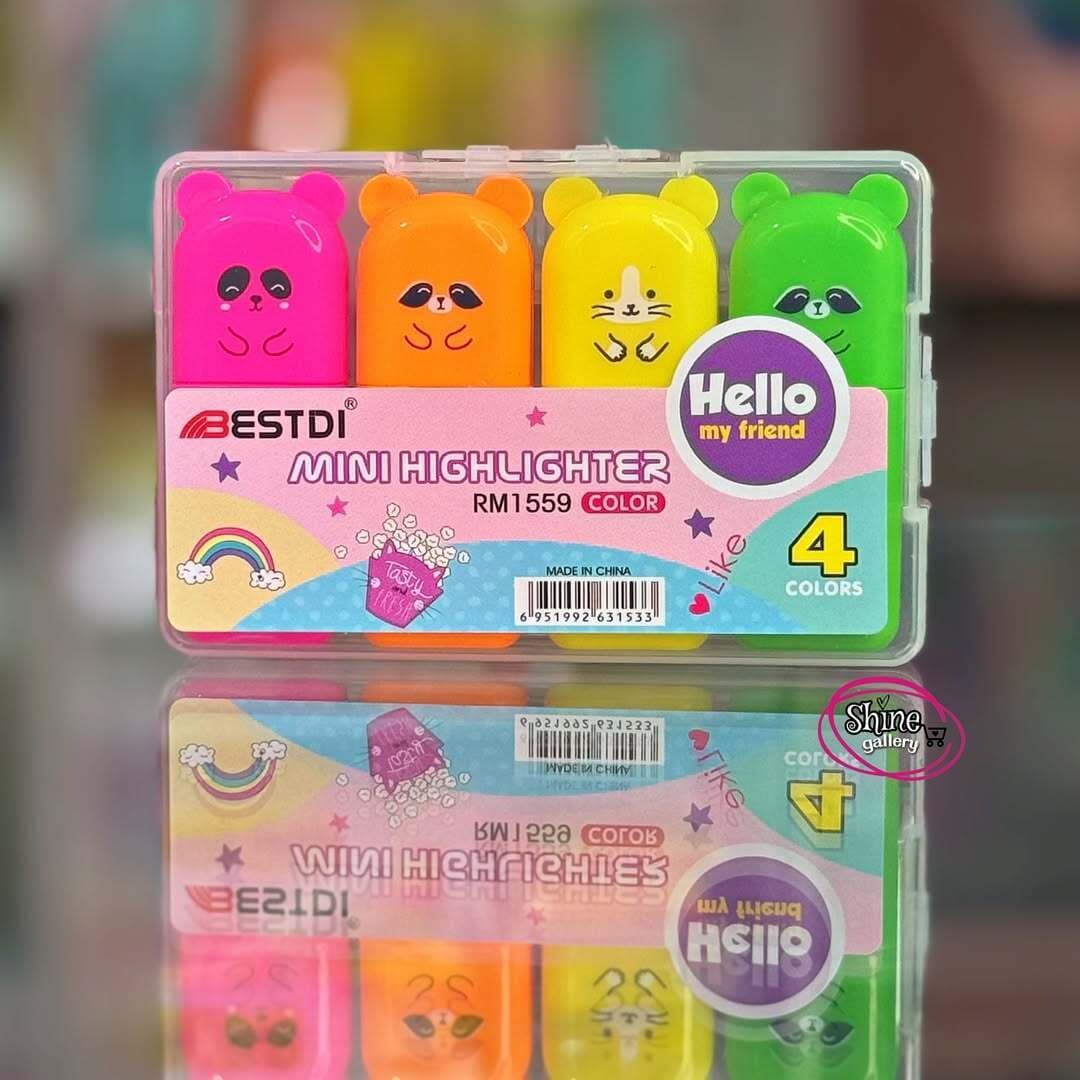 پک ماژیک هایلایتر مینی تدی چهار رنگ