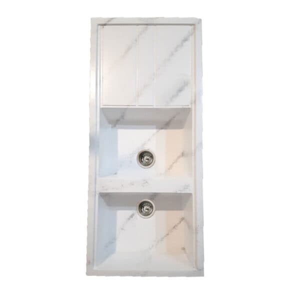 سینک گرانیتی توکار تیدومکث مدل سفید رگه طوسی