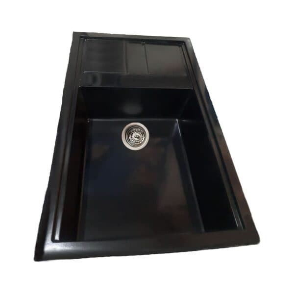 سینک گرانیتی توکار تیدومکث مدل مشکی ساده