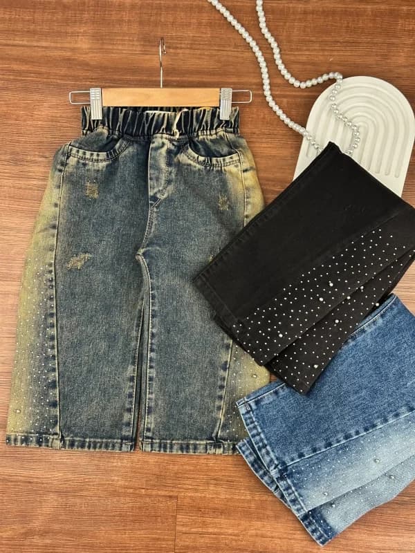 شلوار جین بگ شافل نگین دار