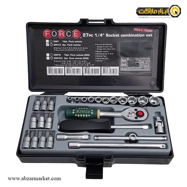 جعبه بکس فورس 27 پارچه 1/4 اینچ مدل 5-2281