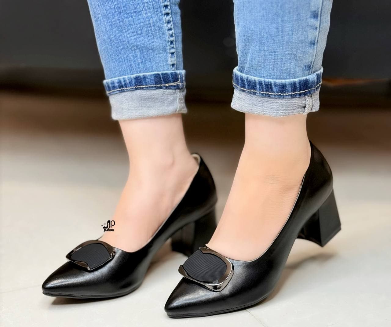 کفش مجلسی زنانه پاشنه ۷ سانت چرم فوق لاکچری