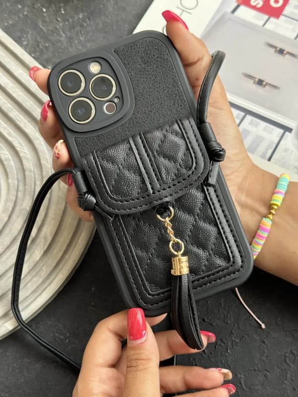 قاب گوشی آیفون سن لورن جاکارتی بندی بلند