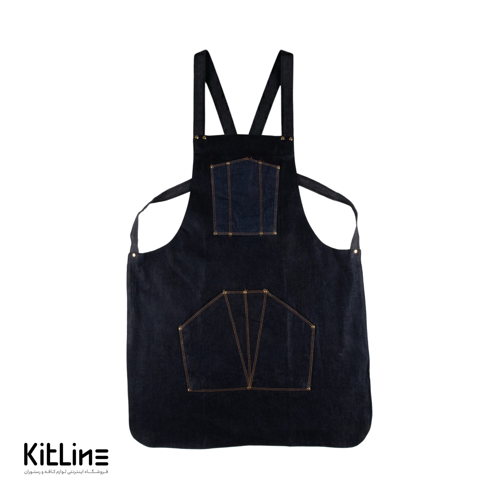 پيشبند جين بلند ۷ جيب طرح صدف تک فرم مدل کاترين