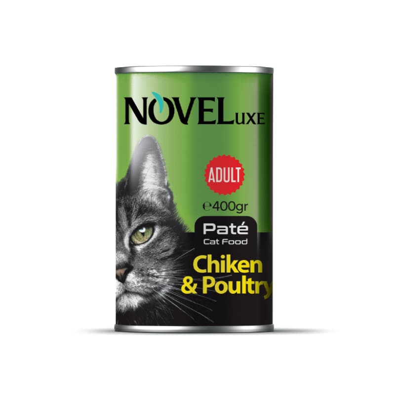 کنسرو گربه پته نوول با طعم مرغ و گوشت پرندگان وزن ۴۰۰ گرم