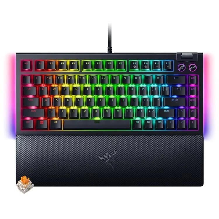 کیبورد گیمینگ ریزر Razer BlackWidow V4 75% - مشکی - سوئیچ نارنجی