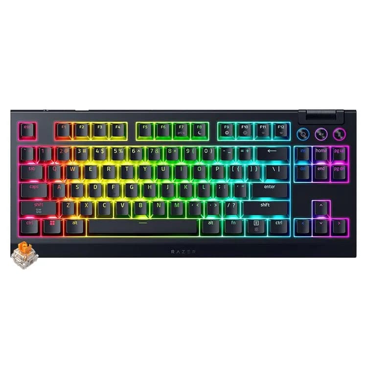 کیبورد بی سیم گیمینگ ریزر Razer BlackWidow V4 TKL HyperSpeed Wireless - سوئیچ نارنجی