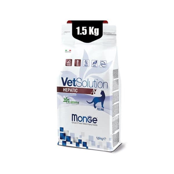 غذای خشک گربه هپاتیک مونژه (Monge VetSolution Hepatic Feline) وزن 1.5کیلوگرم