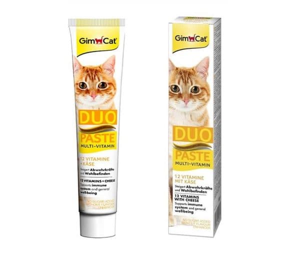 خمیر مولتی ویتامین گربه طعم پنیر جیم کت (GimCat Multi-Vitamin Duo Paste) وزن 50 گرم